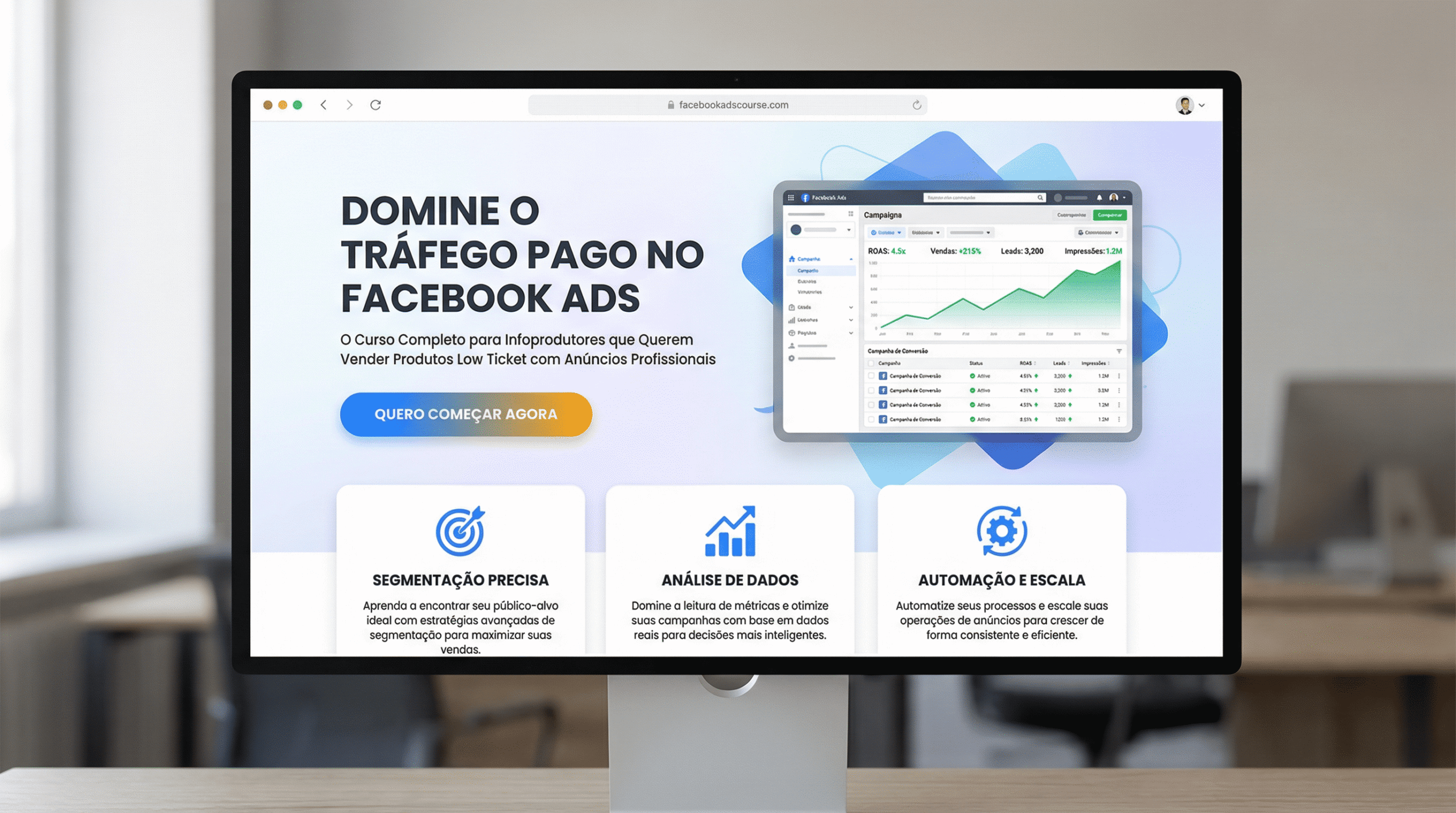 Mockup Curso Tráfego Pago